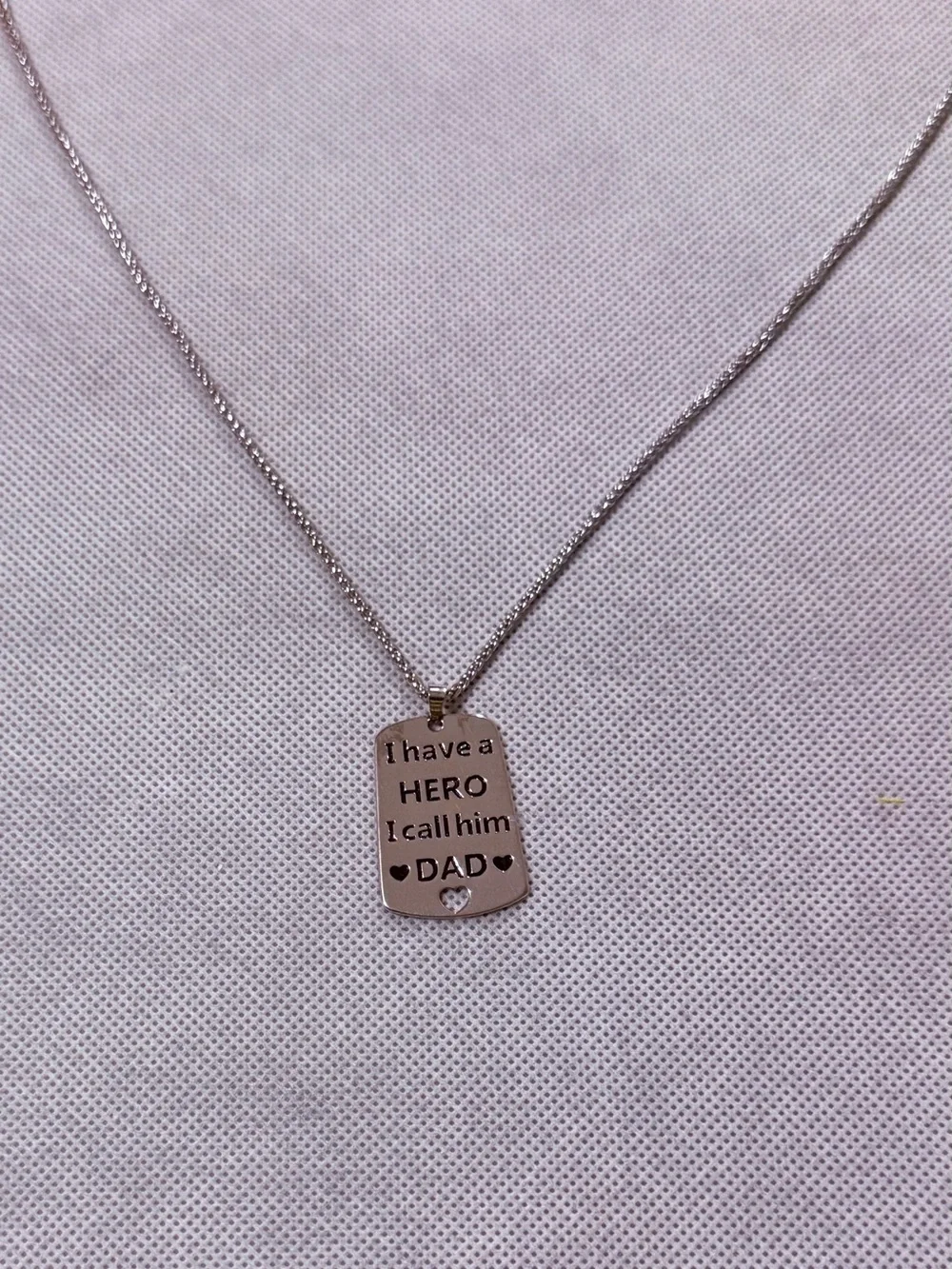 I Have a Hero I Call Him Dad Silver Pendant Necklace